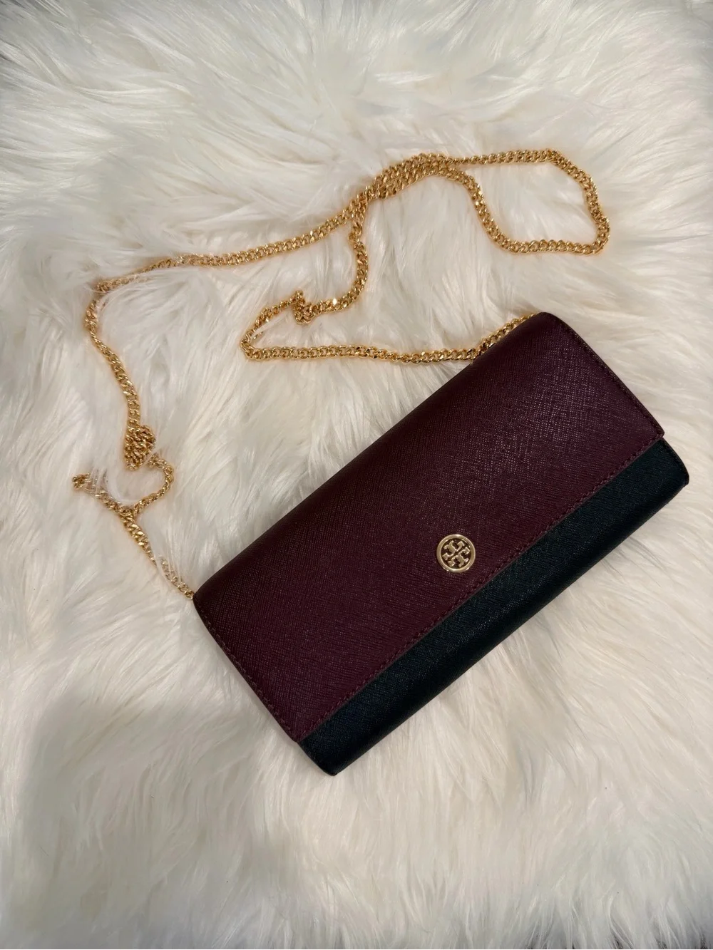 Tory Burch Emerson Color Block Wallet on Chain